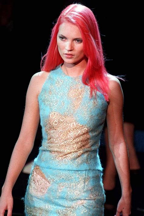 kate moss versace pink hair|Kate Moss hair.